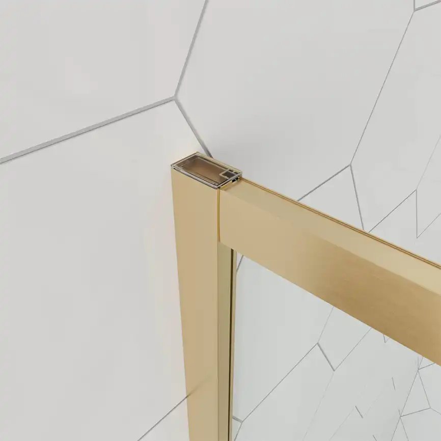 Душевой угол Veconi Ottimo P10 G, 1000x1000x1900, золото брашинг, стекло матовое фото 2