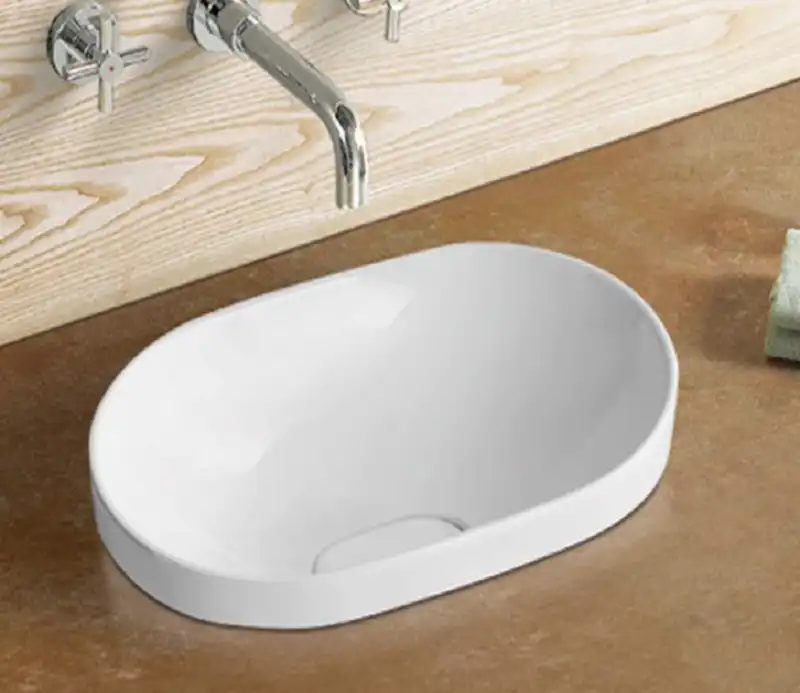 Умывальник CeramaLux 5006B 590х400х190 Полувстраиваемая цвет Белый фото 1