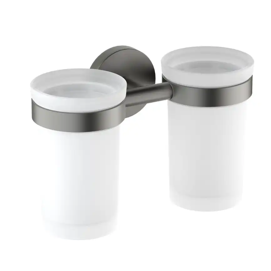 Стакан для ванной Aquatek Европа AQ4117BGM двойной, Оружейная сталь фото 1