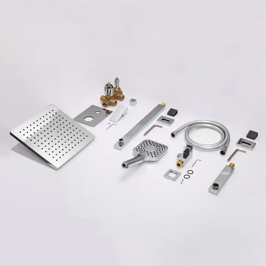 Встраиваемая душевая система AVS CUBE 811-241-CR с изливом, хром фото 9