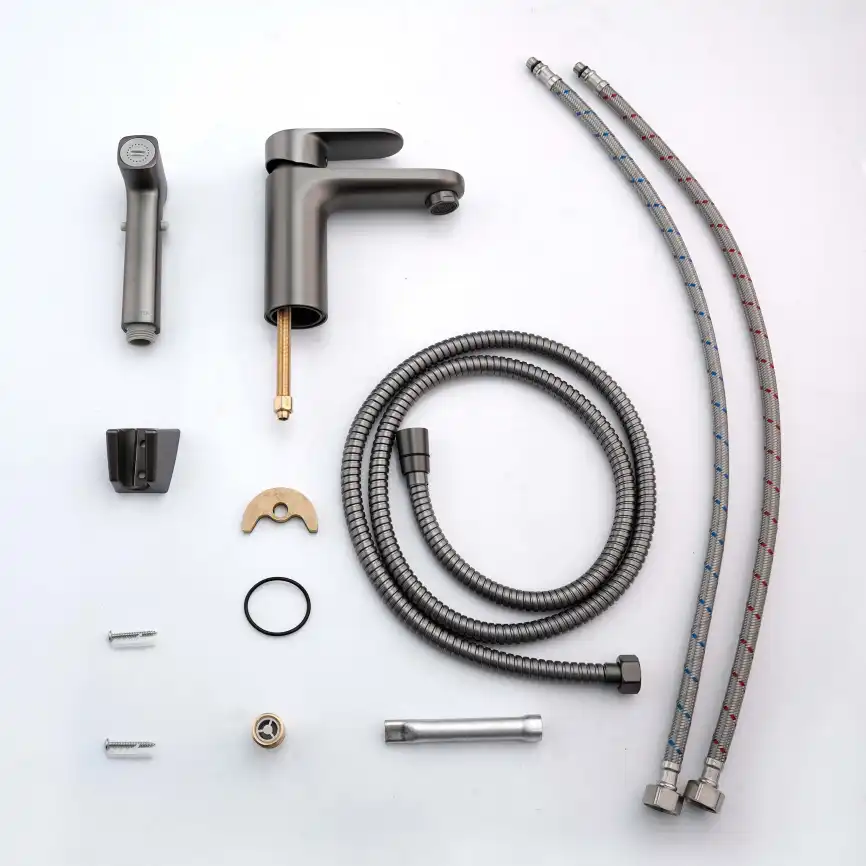 Смеситель для раковины Aquatek Ника AQ1812BGM, Оружейная сталь фото 5