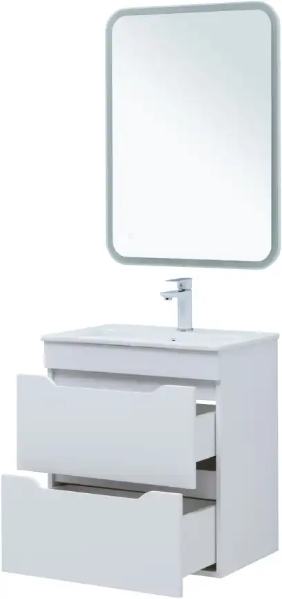 Тумба под раковину Aquanet Практика 60 белый глянец, 347963 фото 10