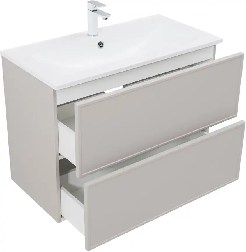 Тумба под раковину Aquanet Арт 90 бежевый, 343968 фото 4