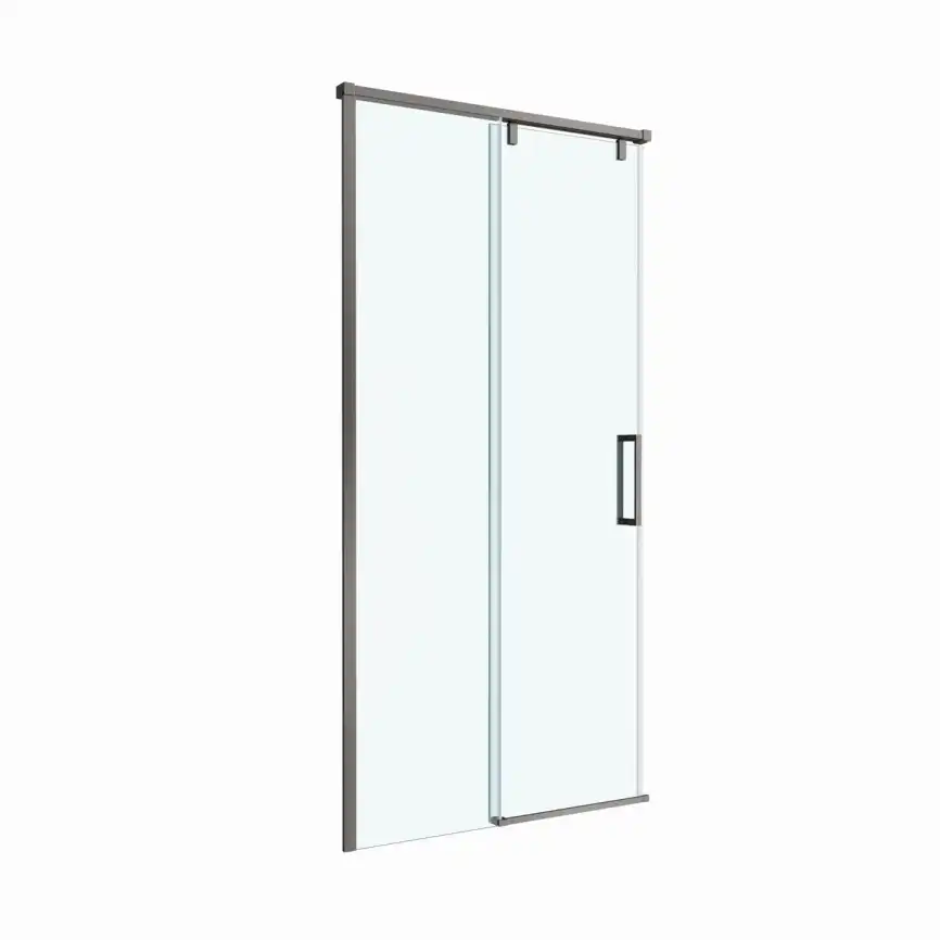 Душевая дверь BelBagno SOFT_CLOSE-1-BF-1-100-C-GM стекло прозрачное, профиль Оружейная сталь фото 10