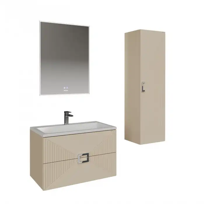 Тумба под раковину Grossman Луксор 70 подвесная, бежевый матовый (107056) фото 4