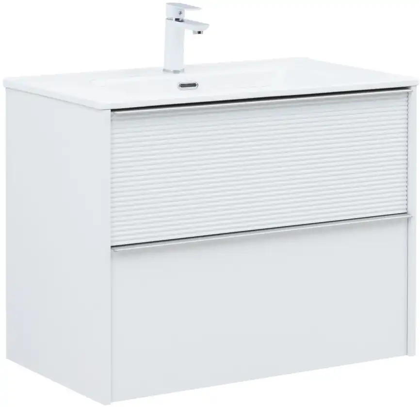 Тумба под раковину Aquanet Вита 80 белый матовый, подвесная, 330475 фото 1