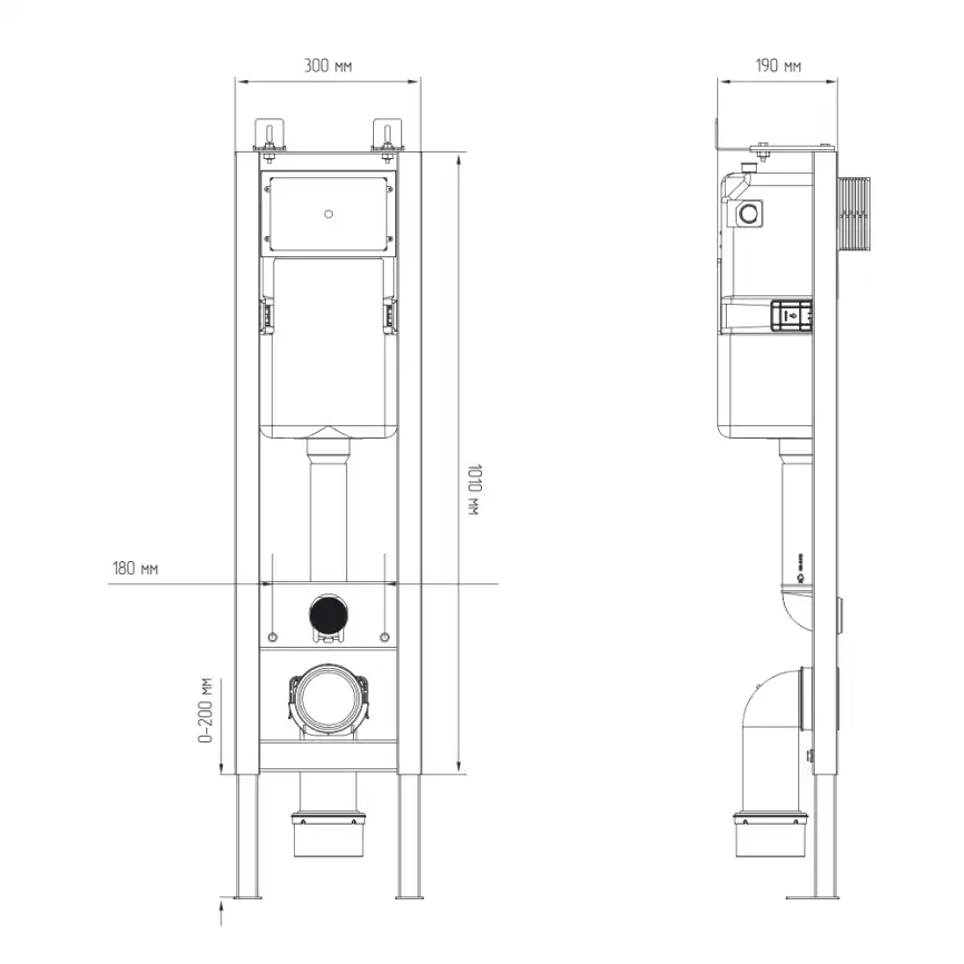 Инсталляция для унитаза AVS 809-0002-7732C узкая фото 9