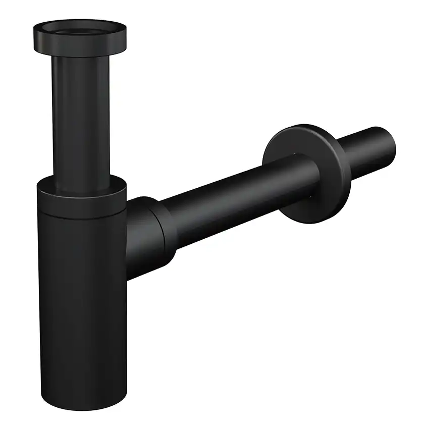 Сифон для раковины AlcaPlast A400BLACK DN32 DESIGN круглый, черный матовый фото 1
