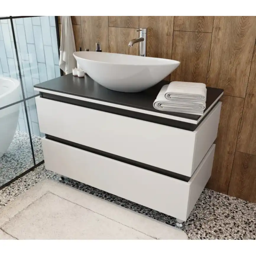 Тумба со столешницей AURA ТРИУМФ 70-2 напольная Белая фото 4