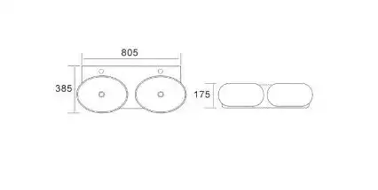 Раковина Ceramalux B2004 805х385х175 Подвесная цвет Белый фото 2
