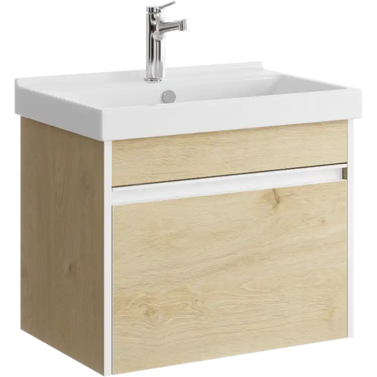 Тумба с раковиной подвесная Aqwella Urban 60 см, URB0106DD, цвет Дуб Давос фото 1