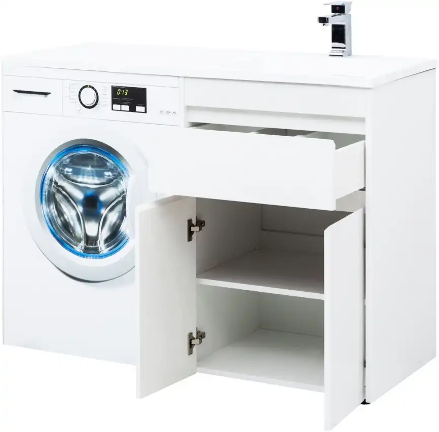 Тумба под раковину Aquanet Токио 120/58 белый (напольная, 1 ящик, 2 дверцы) 237745 фото 6