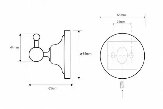 Крючок 6,5 см BEMETA RETRO хром 144306012 фото 2