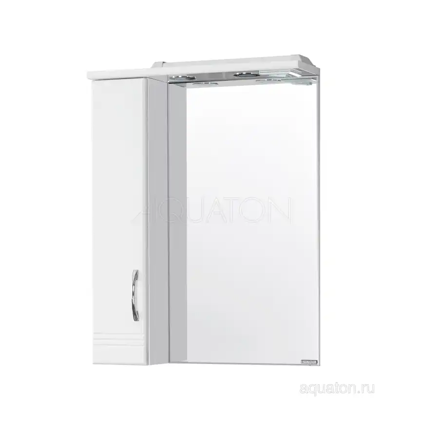 Зеркало-шкаф Aquaton Онда 60 1A009802ON01L  с подсветкой левый цвет, белый фото 1
