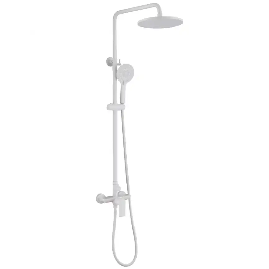 Душевая стойка ABBER Weiss Insel AF8020FWL без излива, белый матовый фото 1