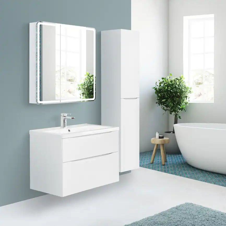 Тумба под раковину BelBagno MARINO-H60-800-2C-SO-BL-P подвесная Bianco Lucido фото 13