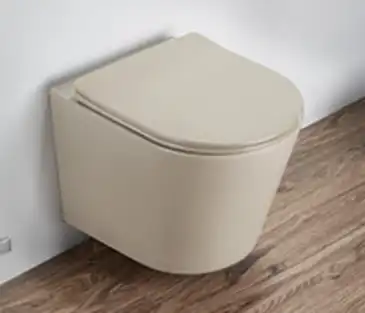 Унитаз подвесной Ceramalux В2330-4МС, безободковый с сиденьем микролифт Капучино фото 1