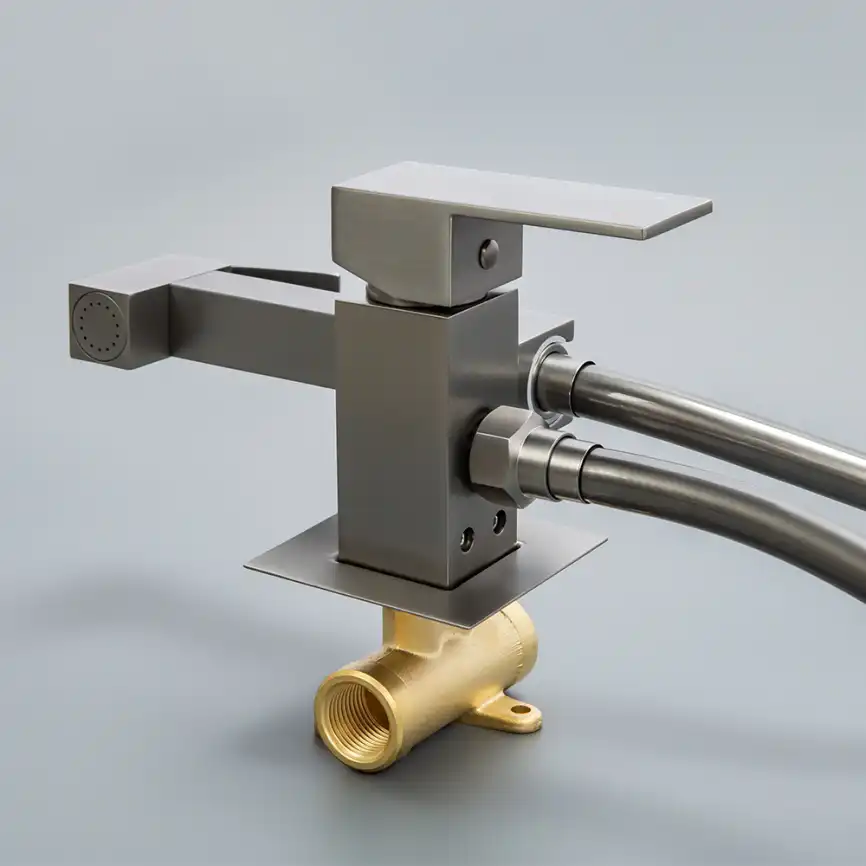 Гигиенический душ со смесителем AVS Cube 811-231-GM, оружейная сталь фото 11