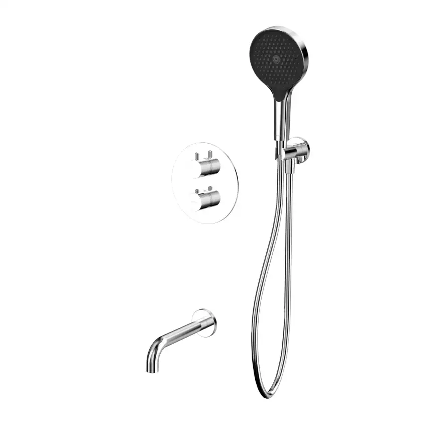 Душевая система для ванны WHITECROSS Y chrome YSET10TOPCR, термостатическая, скрытого монтажа, Хром фото 1