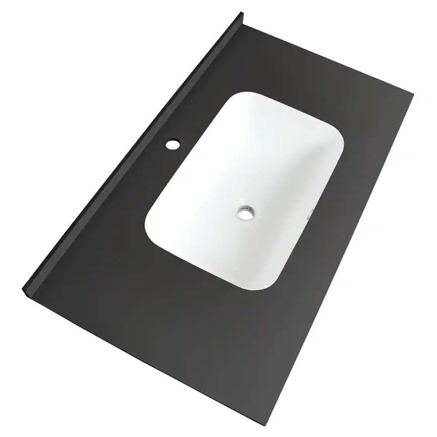 Раковина мебельная AVS Шарм 100x56 белая/черная фото 3