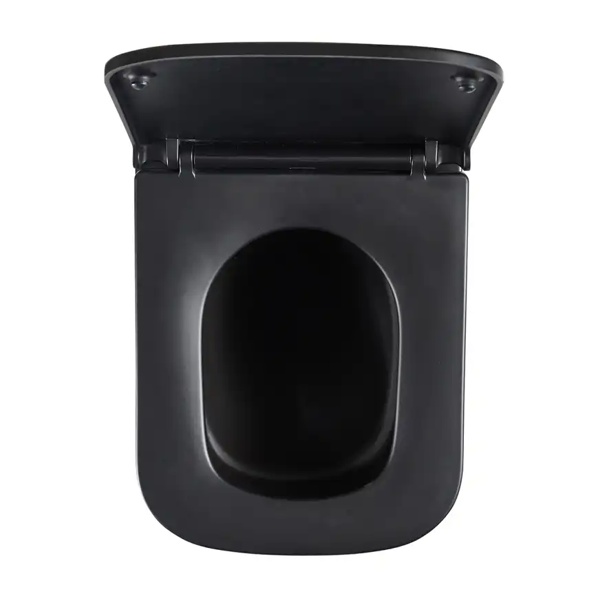 Подвесной унитаз Lemark FLOREX 9612002, безободковый с сиденьем микролифт, смыв вихревой Торнадо 3.0, чёрный матовый фото 14