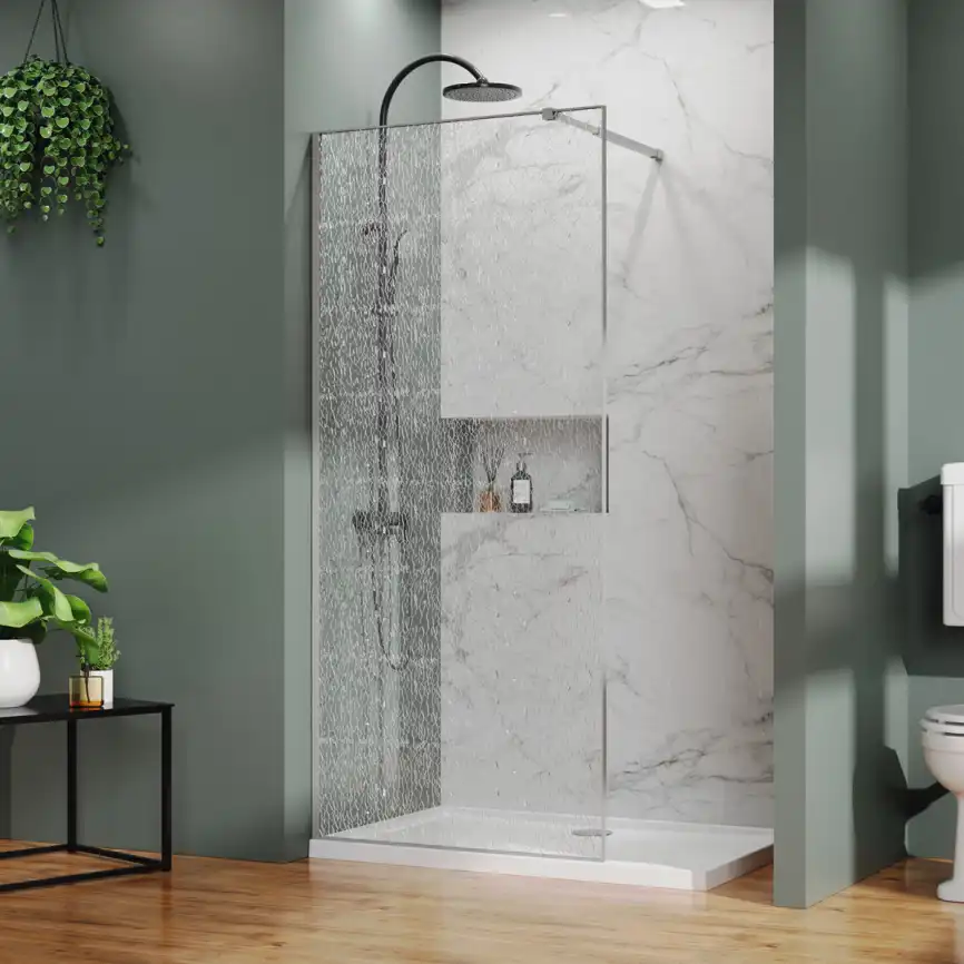 Душевая перегородка Azario Walk-in 100 AZ-275-100-MGR-CBR стекло 13 мм с узором 