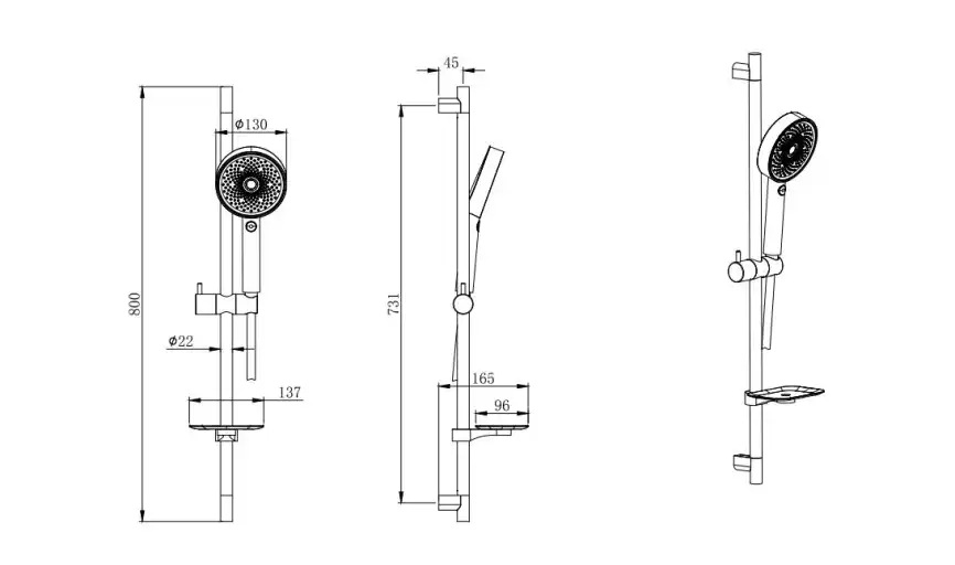 Душевой гарнитур Aquatek ВЕГА AQ2031MB, Черный матовый фото 2