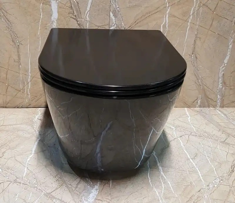 Унитаз подвесной CeramaLux 5178-18 с сиденьем микролифт Черный фото 4