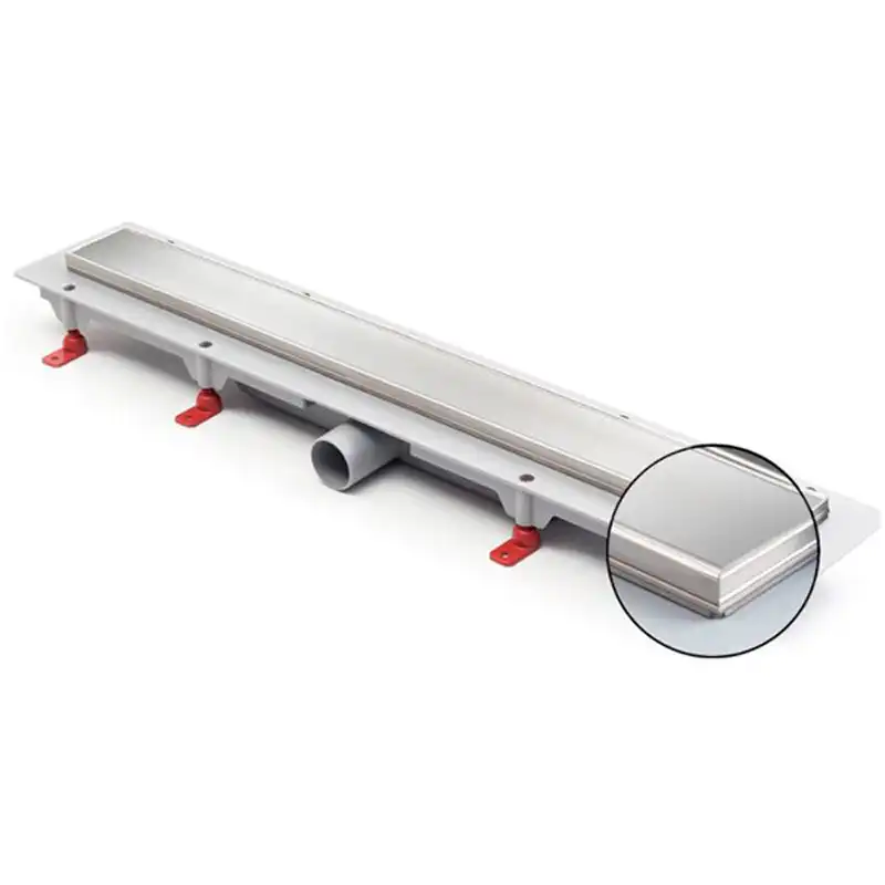 Душевой лоток Azario Klasik 65 см AZ-CH 650/50 KN с решеткой под плитку, Хром матовый фото 3