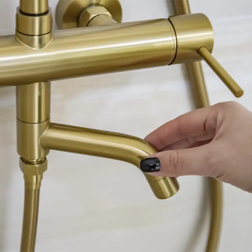 Душевая система AVS Slimmer 811-122-BG, брашированное золото фото 13