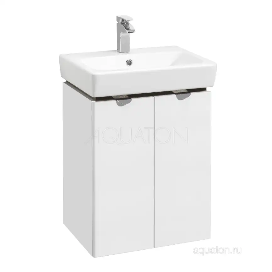Тумба под раковину Aquaton Скай PRO 55 1A238101SY010 подвесная цвет, белый глянец фото 1