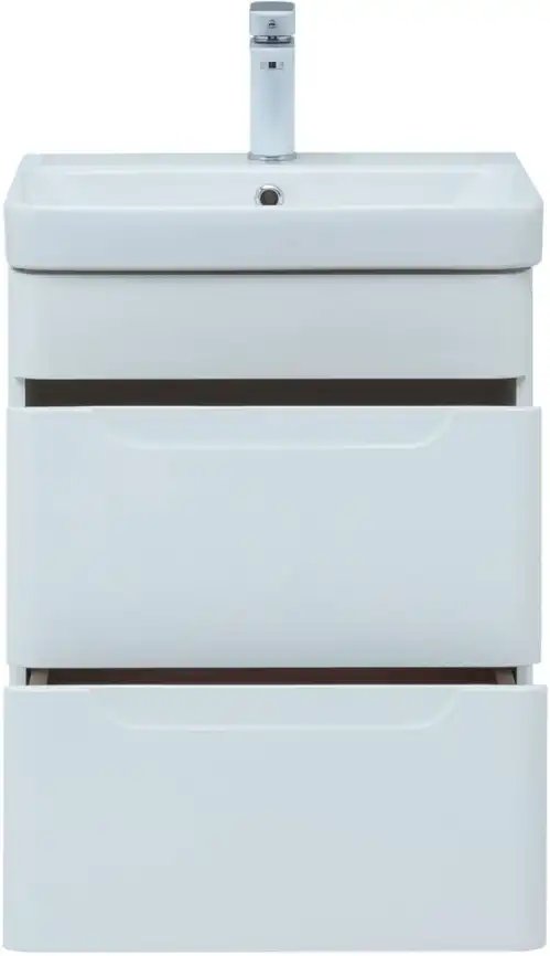 Тумба под раковину Aquanet София 50 белый глянец (2 ящика) 274171 фото 6