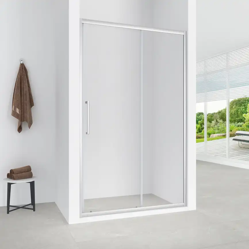 Душевая дверь Loranto 130 CS-AB03C-130, профиль хром, стекло Прозрачное фото 5