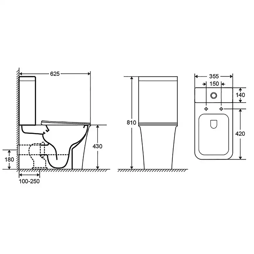 Унитаз напольный Azario VELISE AZ-1222A безободковый, с бачком и сидением микролифт, Белый глянцевый фото 13