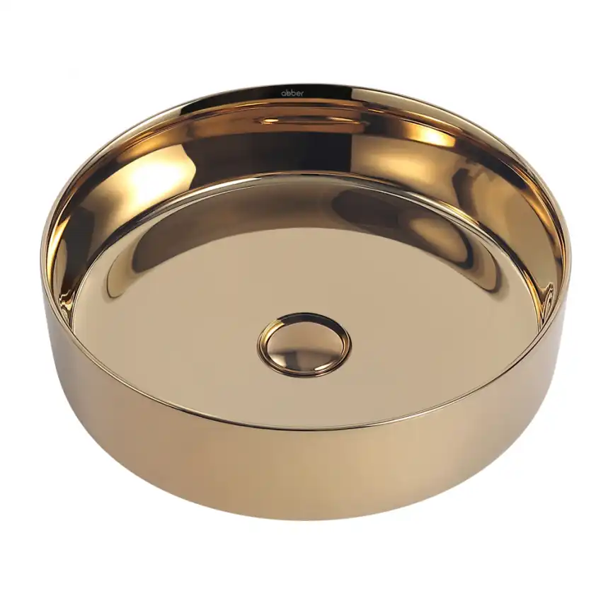 Раковина накладная ABBER BEQUEM 40х40х12 AC2109GG, круглая, золото фото 1