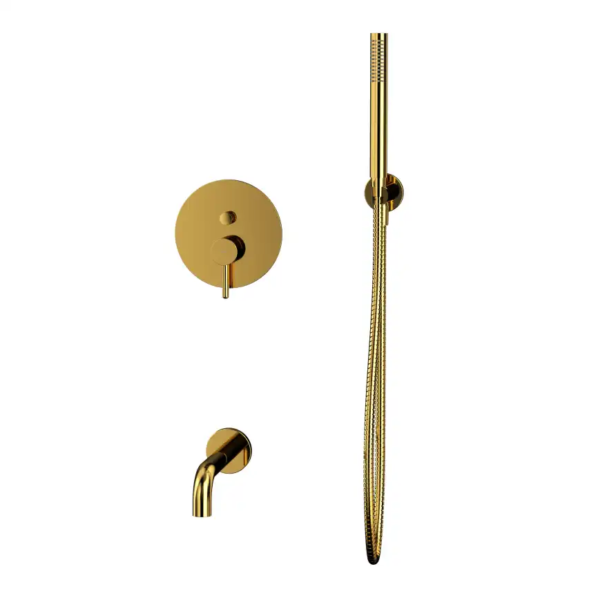 Душевая система для ванны WHITECROSS Y gold YSET06GL, скрытого монтажа, Золото глянцевое фото 2
