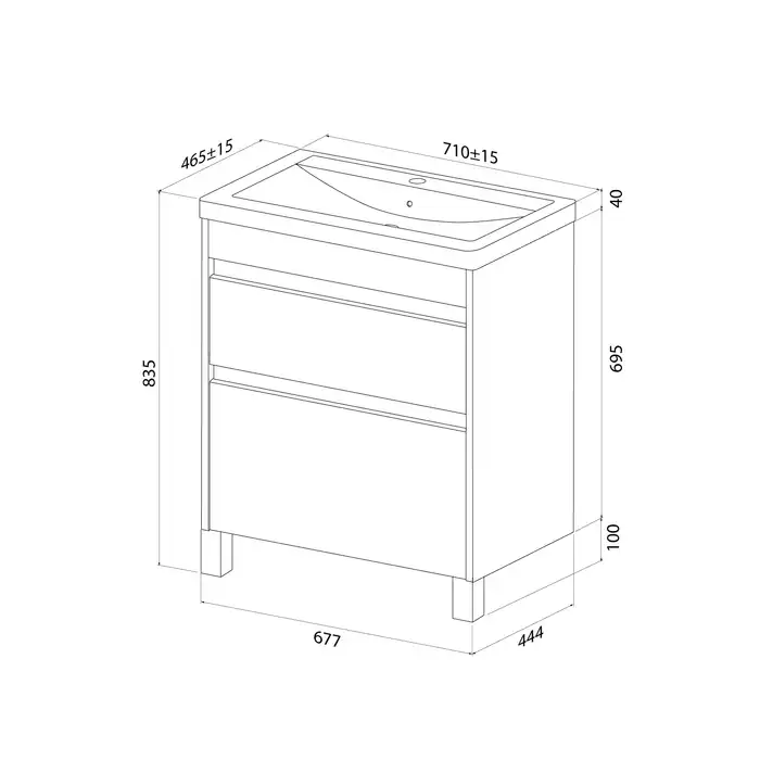 Тумба с раковиной IDDIS Zodiac X 70, напольная, Белая, ZDX70WFi95K фото 13