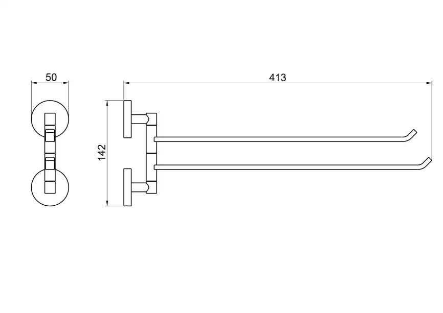Держатель полотенец Aquatek Бетта AQ4613MB двойной, Черный матовый фото 2
