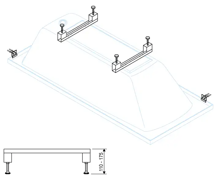 Универсальный комплект ног для прямоугольных акриловых ванн CEZARES LEG-KIT-100 фото 2