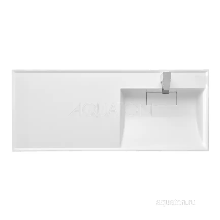 Раковина  Aquaton Лондри 120х50 R 1A72243KLH010 правая над стиральной машиной, из литьевого мрамора, Белая фото 3