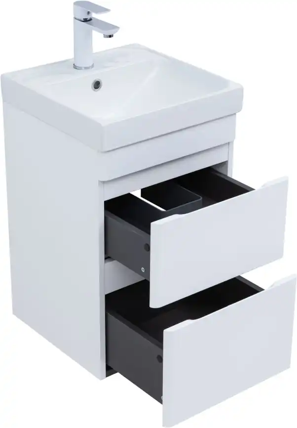 Тумба под раковину Aquanet Слим 40 белый сатин, 346045 фото 4