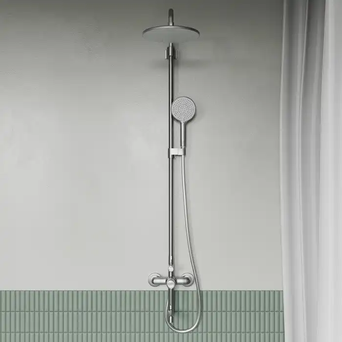 Душевая система IDDIS Aiger AIGBC3Fi06 для ванны с изливом цвет, Матовый хром фото 4