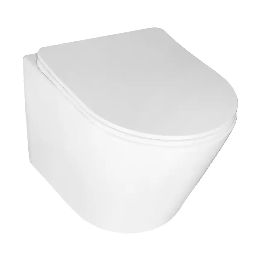 Подвесной унитаз безободковый Azario Atrio  AZ-2330, с сидением микролифт, цвет белый фото 1