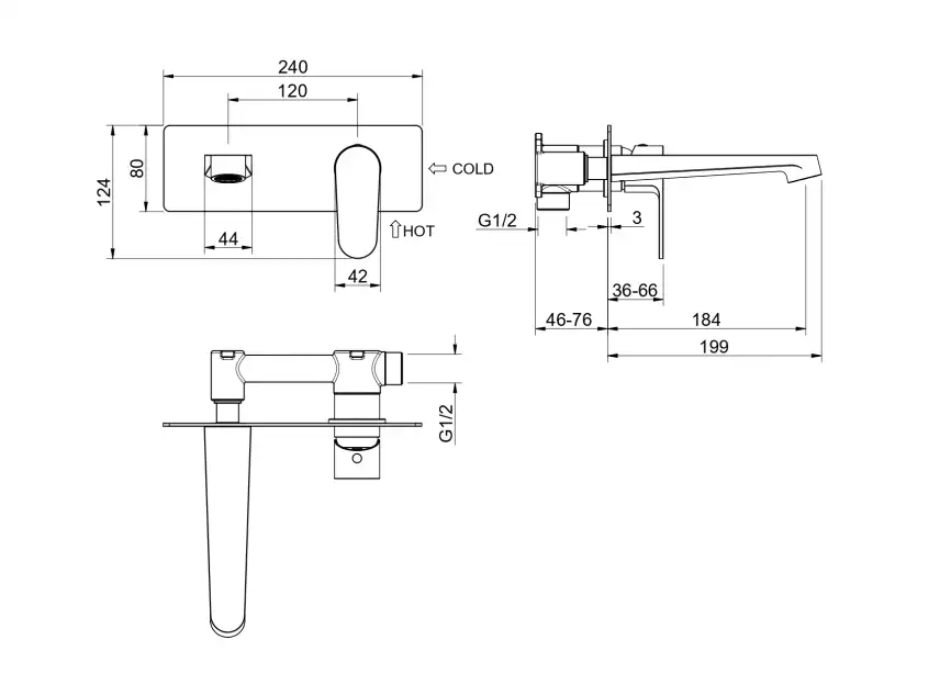 Смеситель для раковины Aquatek Оберон AQ1213BG, Золото матовое фото 3
