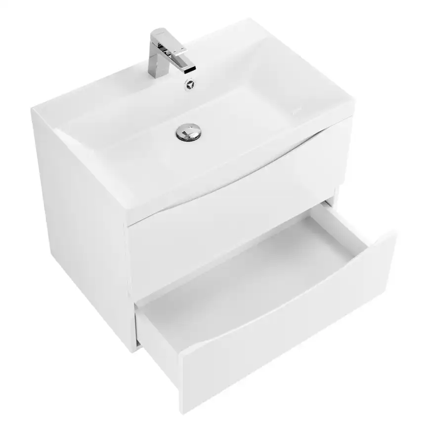 Тумба под раковину BelBagno MARINO-700-2C-SO-BL-P подвесная Bianco Lucido фото 4