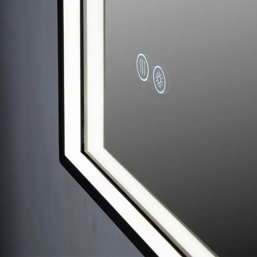 Зеркало с подсветкой AVS ZH 75x90 см, антипар, черное матовое фото 8