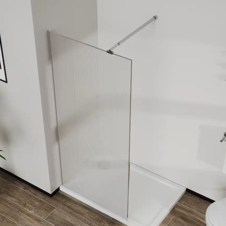 Душевая перегородка Azario Walk-in 100 AZ-271-100-MGR-CRF стекло 8 мм рифленое, профиль Графит матовый фото 4