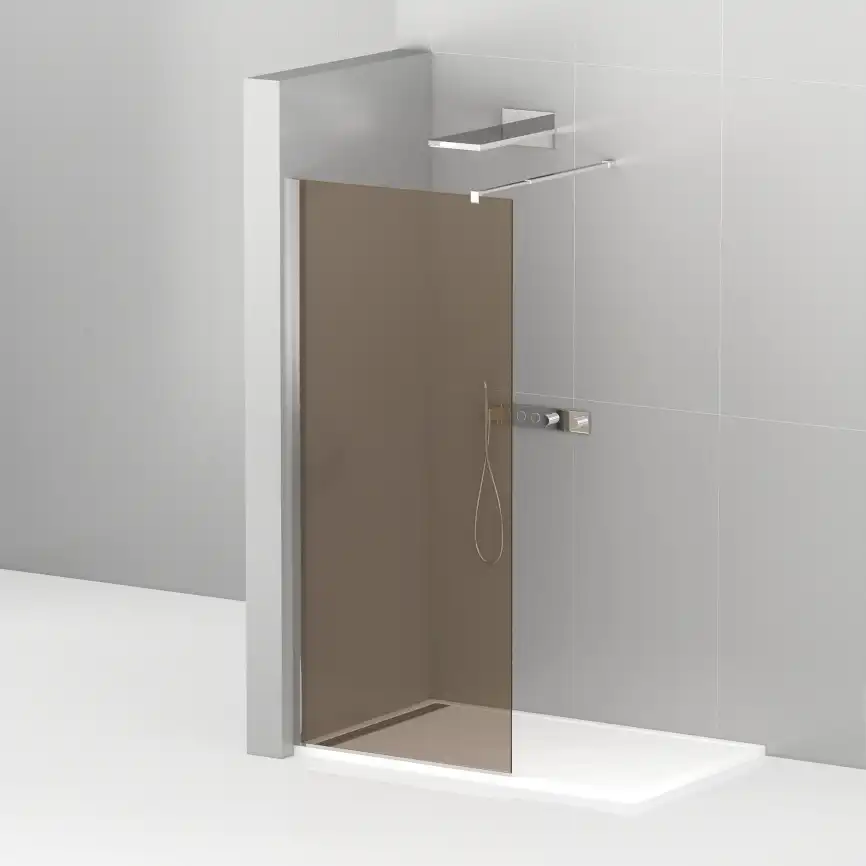 Душевая перегородка CEZARES LIBERTA-L-1-90-BR-Cr стекло Tонированная бронза, профиль Хром фото 4