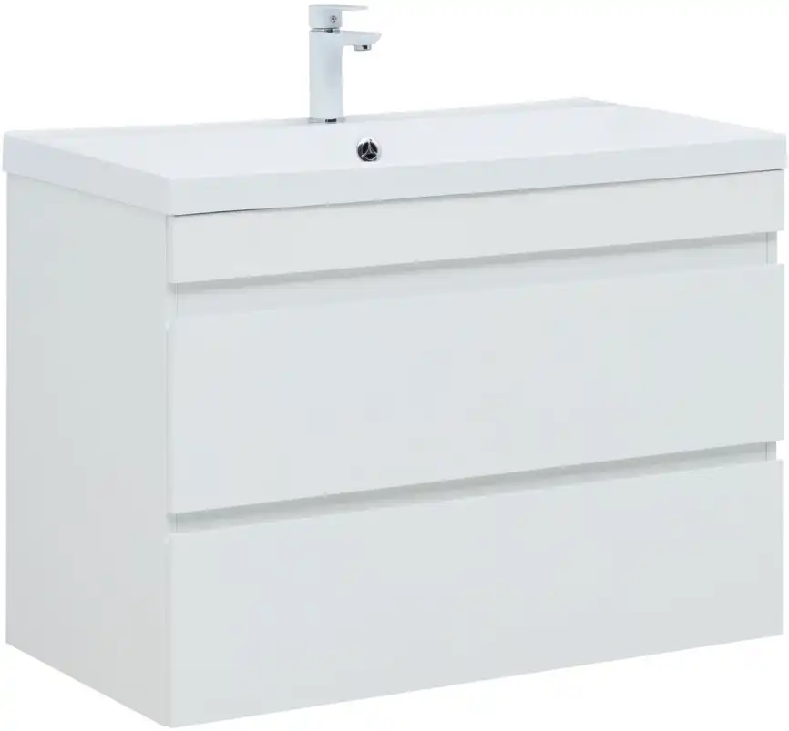 Тумба под раковину Aquanet Нота New 90 2 ящика, белый глянец 335419 фото 1