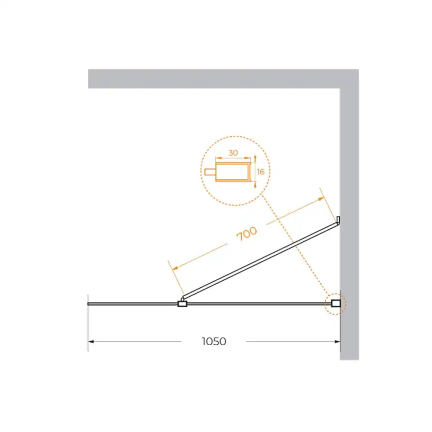 Душевая перегородка LIBERTA-L-1-TB-105-C-NERO стекло Прозрачное, профиль Черный фото 5